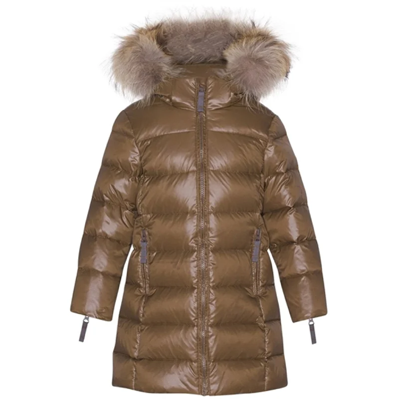 Ver de Terre Featherlight Girls A Down Coat w. Fur Kangaroo