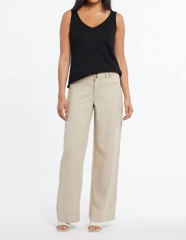 Wide Leg Pants In Warm Sand