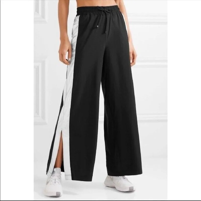 Willow Slick Pant In Black/silver