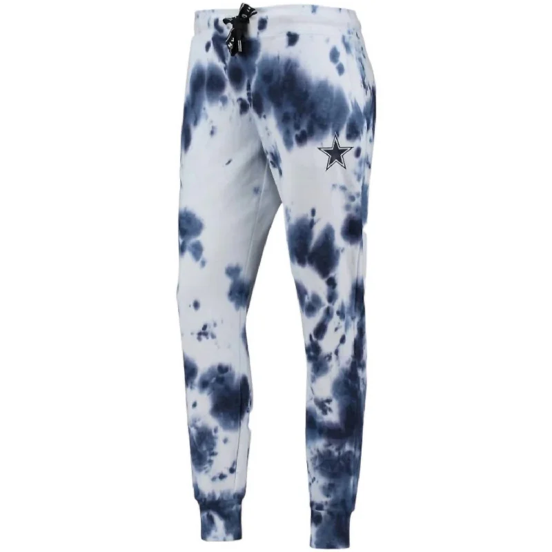 Women's Dallas Cowboys New Era Tie-Dye Jogger Pants In Navy