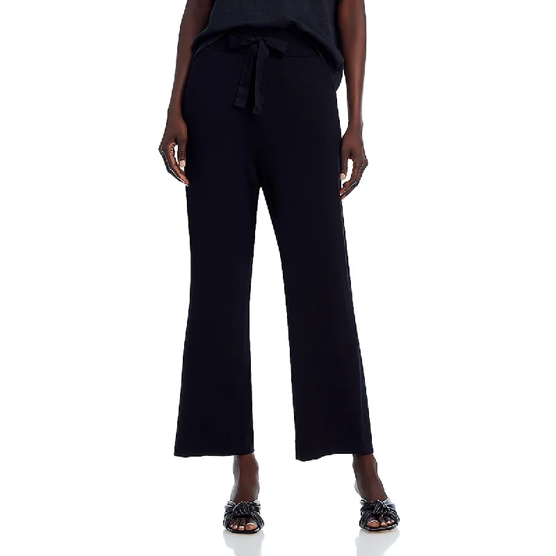 Womens High Rise Drawstring Hem Wide Leg Pants