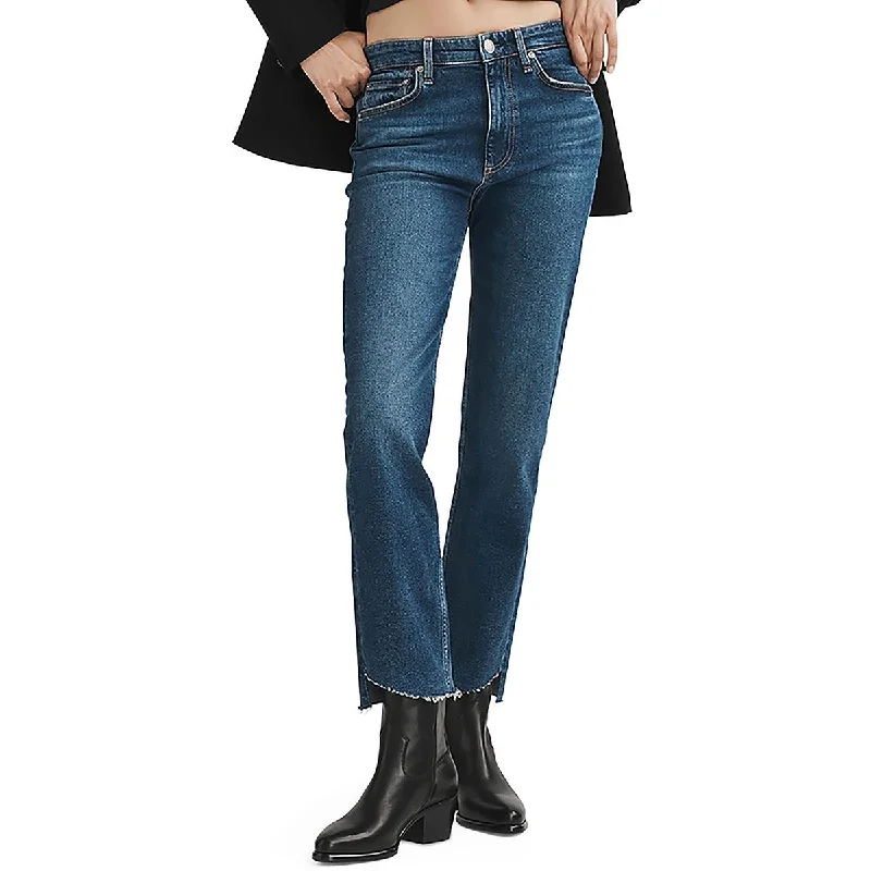 Womens Mid Rise Straight Straight Leg Jeans