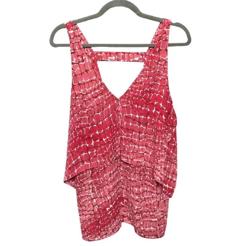 Blouse Sleeveless By White House Black Market In Red & White, Size: M